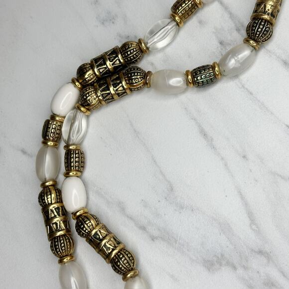 Express Vintage Chunky Beaded Gold Chain Belt Large (L/XL) Boho Statement ✨ - Picture 5 of 13